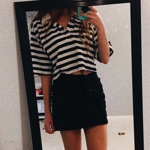 RALPH LAUREN Crop Striped Tee, Trendy, Cropped